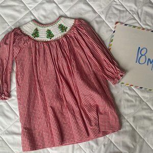 Toddler Christmas Smocked Dress